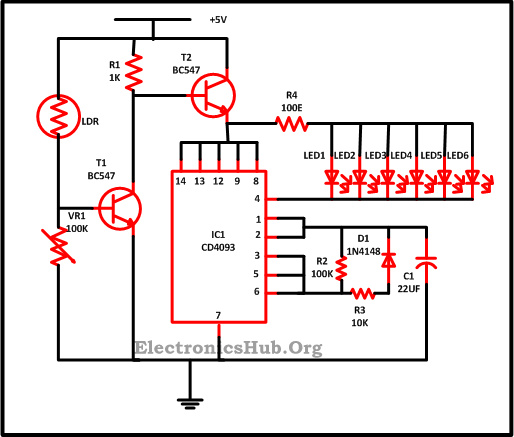 DIY LED圣诞灯电路