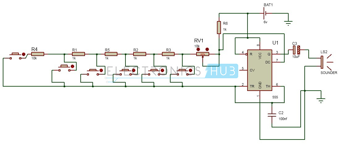 Toy Organ Circuit Diagram