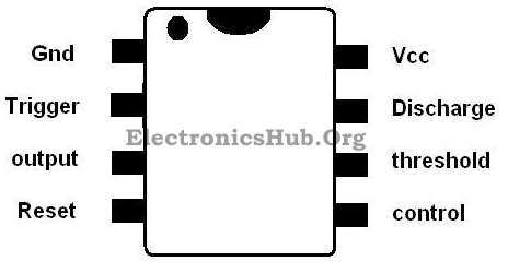 IC555 Pin Diagram