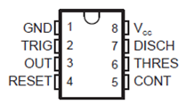 PIN DIAGRAM OF NE555 TIMER