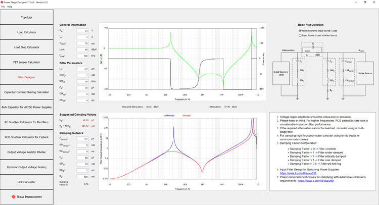 POWERSTAGE-DESIGNER Power Stage Designer™ software tool of most commonly used switch-mode power supplies filter designer image