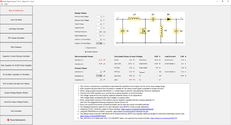 POWERSTAGE-DESIGNER Power Stage Designer™ software tool of most commonly used switch-mode power supplies topology image