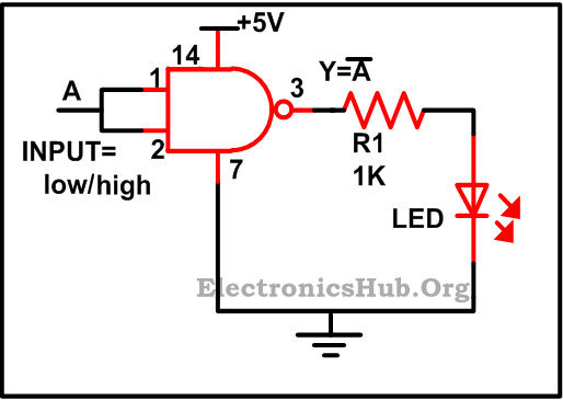 Construction of NOT Gate with NAND Gate