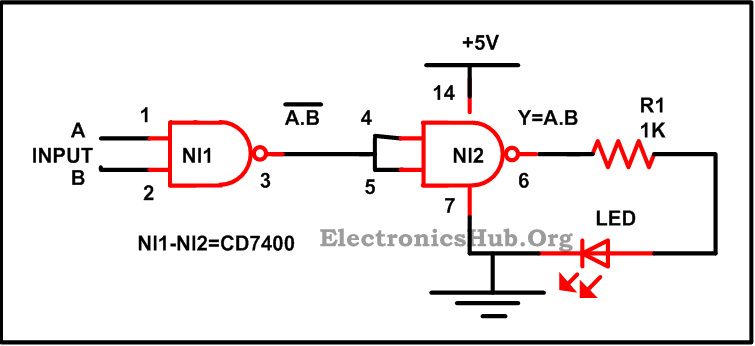 Construction of NOT Gate with NAND Gate