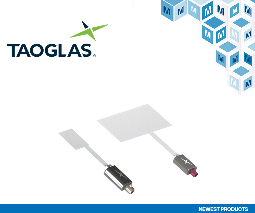 贸泽电子开售适用于5G/4G、Wi-Fi和GNSS应用的Taoglas TFX柔性隐形天线